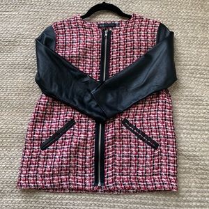 John Eshaya Jacket | Tweed | Leather Sleeves